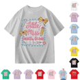 thumbnail image 1 of WhouRiu Girls Back To School T Shirts Short Sleeve Crew Neck Cartoon Graphic Tees Kids Comfortable Cute Casual Tshirt,7-8 Years, 1 of 5