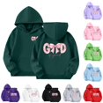 thumbnail image 1 of WhouRiu Girls Cartoon Graphic Hoodies Kids Long Sleeve Hooded Pullover Autumn Winter Cute Cozy Casual Sweatshirts With Pockets,3-4 Years, 1 of 6