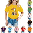 thumbnail image 1 of WhouRiu Girls Cartoon Graphic Tees Kids Short Sleeve Crew Neck Tshirt Comfortable Cute Casual Summer T Shirts,9-10 Years, 1 of 4