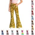 thumbnail image 1 of WhouRiu Girls Casual Flared Pants Fashion Graphic Rigid Waist Trousers With Pockets Kids Comfortable Cute Everyday Wear,5-6 Years, 1 of 4