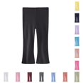 thumbnail image 1 of WhouRiu Girls Casual Flared Pants Fashion Solid Color Elastic Waist Loose Trousers Kids Comfortable Cute Everyday Wear,5-6 Years, 1 of 3