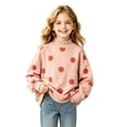 thumbnail image 1 of WhouRiu Girls Casual Neck Sweatshirts Fall Cozy Polka Dot Print Pullover Sweatshirt 2-15 Years, 1 of 6