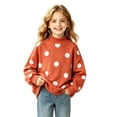 thumbnail image 1 of WhouRiu Girls Casual Neck Sweatshirts Fall Cozy Polka Dot Print Pullover Sweatshirt 2-15 Years, 1 of 6