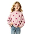 thumbnail image 1 of WhouRiu Girls Casual Neck Sweatshirts Fall Cozy Polka Dot Print Pullover Sweatshirt 2-15 Years, 1 of 6