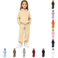 thumbnail image 1 of WhouRiu Girls Casual Outfits Cozy Pullover Hoodies And Sweatpants Sets Kids Autumn Clothes, 1 of 4