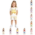 thumbnail image 1 of WhouRiu Girls Casual Sleeveless Jumpsuits Ice Cream Print Loose Overalls With Pockets Kids Summer Lightweight Breathable Cute Onesies,4-5 Years, 1 of 5