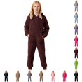 thumbnail image 1 of WhouRiu Girls Casual Solid Color Jumpsuit Long Sleeve Hooded Romper Kids Autumn Winter Warm Cozy Fuzzy Homewear,4-5 Years, 1 of 6