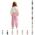thumbnail image 1 of WhouRiu Girls Casual Sweatpants Letter Graphic Elastic Waist Joggers Pants Kids Comfortable Everyday Trousers With Pockets,11-12 Years, 1 of 5