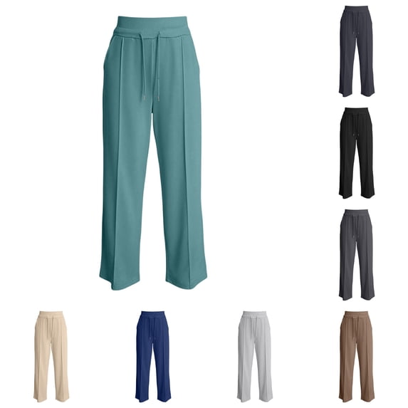 WhouRiu Girls Casual Sweatpants Solid Color Drawstring Waist Loose Straight Leg Jogger Pants Kids Comfortable Versatile Everyday Trousers,13-14 Years