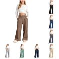 thumbnail image 1 of WhouRiu Girls Casual Sweatpants Solid Color Elastic Waist Baggy Wide Leg Jogger Pants Kids Comfortable Daily Trousers With Pockets,10-11 Years, 1 of 9