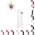 thumbnail image 1 of WhouRiu Girls Christmas Graphic Outfit Sets Fall Winter Long Sleeve Zip Up Jacket Flared Pants Clothes Set 4-14 Years, 1 of 6