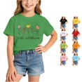 thumbnail image 1 of WhouRiu Girls Fashion Floral Graphic Tees Back To School Kids Short Sleeve Crew Neck Tshirt Comfortable Cute Casual Summer T Shirts,2-4 Years, 1 of 5
