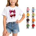 thumbnail image 1 of WhouRiu Girls Fashion Graphic Tees Back To School Kids Short Sleeve Crew Neck Tshirt Comfortable Cute Casual Summer T Shirts,2-4 Years, 1 of 5