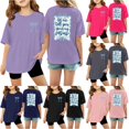 thumbnail image 1 of WhouRiu Girls Fashion Graphic Tees Kids Short Sleeve Crew Neck Tshirt Comfortable Cute Casual Summer T Shirts,160, 1 of 4