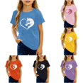 thumbnail image 1 of WhouRiu Girls Fashion Graphic Tees Kids Short Sleeve Crew Neck Tshirt Comfortable Cute Casual Summer T Shirts,3-4 Years, 1 of 4