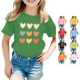 thumbnail image 1 of WhouRiu Girls Fashion Graphic Tees Kids Short Sleeve Crew Neck Tshirt Comfortable Cute Casual Summer T Shirts,5-6 Years, 1 of 4