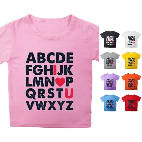 WhouRiu Girls Fashion Letter Graphic Tees Kids Short Sleeve Crew Neck Tshirt Comfortable Cute Casual Summer T Shirts,10-11 Years