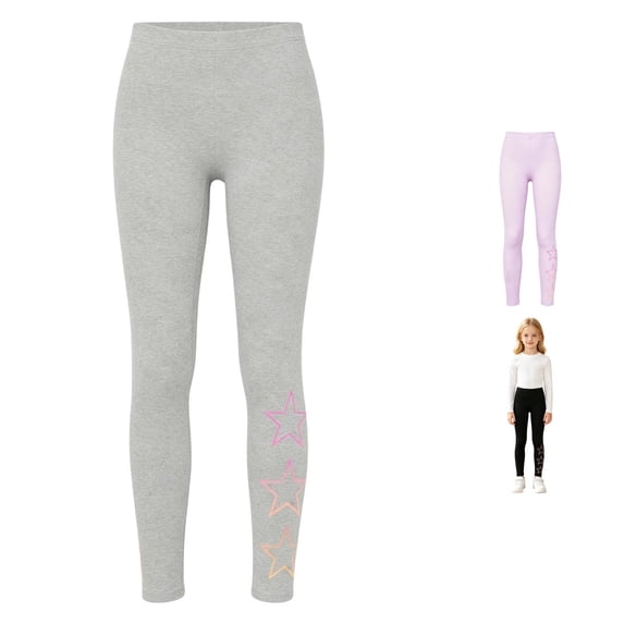 WhouRiu Girls Fashion Stars Print Leggings Casual Elastic Waist Slim Fit Yoga Pants Kids Comfortable Versatile Everyday Trousers,3-4 Years