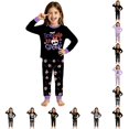 thumbnail image 1 of WhouRiu Girls Halloween Graphic Pajamas Long Sleeve Crew Neck T Shirts And Pants Pajama Set 2 Piece Kids Autumn Winter Cozy Cute Sleepwear,2-3 Years, 1 of 6