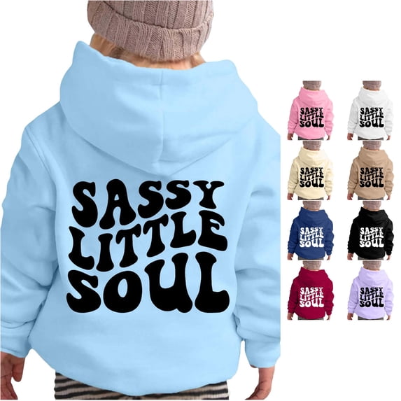 WhouRiu Girls Letter Graphic Hoodies Kids Long Sleeve Hooded Pullover Autumn Winter Cute Cozy Casual Sweatshirts With Pockets,3-4 Years