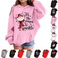 thumbnail image 1 of WhouRiu Girls Letter Graphic Pullover Hoodies Kids Autumn Casual Hooded Sweatshirts With Pockets, 1 of 4