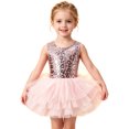 thumbnail image 1 of WhouRiu Girls Sleeveless Mesh Tutu Dress Fashion Graphic Crew Neck Tiered Ruffle Dresses Kids Comfortable Cute Ballet Dance Sundress,3-4 Years, 1 of 9