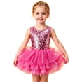 thumbnail image 1 of WhouRiu Girls Sleeveless Mesh Tutu Dress Fashion Graphic Crew Neck Tiered Ruffle Dresses Kids Comfortable Cute Ballet Dance Sundress,3-4 Years, 1 of 9