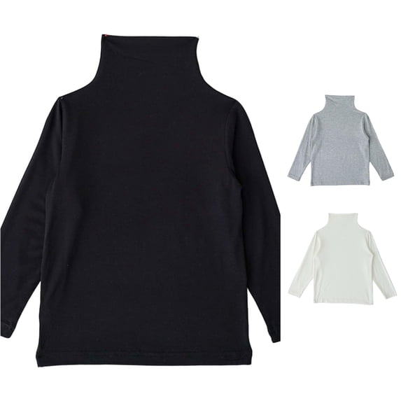 WhouRiu Girls Solid Color Basic Tees Kids Fashion Long Sleeve Turtleneck Tshirt Autumn Winter Comfortable Cute Casual T Shirts,4-5 Years