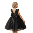 thumbnail image 1 of WhouRiu Girls Solid Tulle Tank Evening Gown Backless Flutter Sleeve Princess Dress Black,Sizes 6-7, 1 of 4