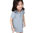 thumbnail image 1 of WhouRiu Girls Summer Dresses Casual Solid Color Short Sleeve Tennis Collar Dress Kids Loose Fit Comfortable Cite Daily Wear,6-7 Years, 1 of 9