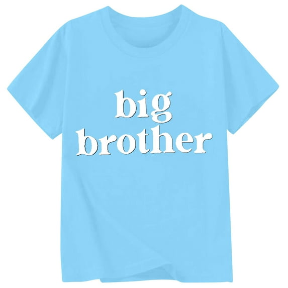 WhouRiu Boy' Tshirts Letter Prints Short Sleeved Oversized T Shirt Child Summer Casual Tee Tops Blue,Sizes 1-2