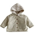 thumbnail image 1 of WhouRiu Boys Winter Coat Warm Thickened Knit Hooded Jacket Child Soft Thermal Outerwear Windproof Coats Beige,Sized 1-2, 1 of 7