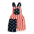 thumbnail image 1 of WhouRiu Boys' Girls' Romper Independence Day Stripe Suspender Overalls Pockets Children Holiday Party Jumpsuit Blue,Size 18-24 M, 1 of 5