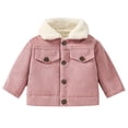 thumbnail image 1 of WhouRiu Boy Girl Winter Coat Corduroy Warm Thickened Lined Coat Kids Cozy Soft Thermal Outerwear Coats Pink,Sized 12-18 M, 1 of 4