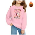 thumbnail image 1 of WhouRiu Girl Christmas Sweatshirt Warm Santa Print Long Sleeve Shirt Kids Festival Holiday Winter Sweatshirts Pink,Sized 18-24 M, 1 of 3