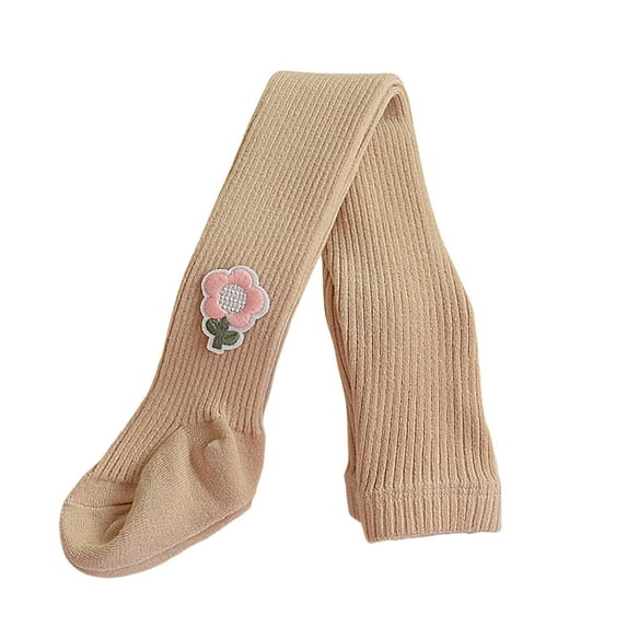 WhouRiu Girl Leggings Stylish Soft Stretchy Foot Knitted Tights Child Soft Cozy Active Outerwear Fall Winter Leggings Beige,Sized 18-24 M
