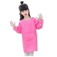 thumbnail image 1 of WhouRiu Girl' T Shirts Long Sleeve with Pocket Art Smock Apron Children Artist Painting Aprons Pink,Sizes 1-4, 1 of 2