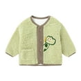 thumbnail image 1 of WhouRiu Infant Girl's Coat Flannel Warm Button Up Soft Coat Children Cozy Warm Thickened Outerwear Coats Green,Sized 12-18 M, 1 of 3