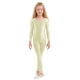 thumbnail image 1 of WhouRiu Girls Bodysuits Solid Long Sleeve Cozy Romper Child Soft Slim Breathable Lightweight Jumpsuits Beige,Size 1-3 Y, 1 of 7