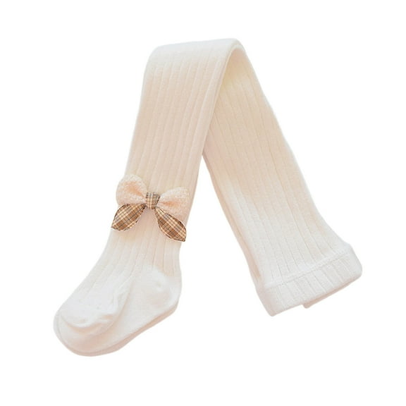 WhouRiu Infant Girls' Leggings Stretch Soft Breathable Full Tights Kids Comfortable Skinny Breathable Fall Leggings White,Sized 12-18 M