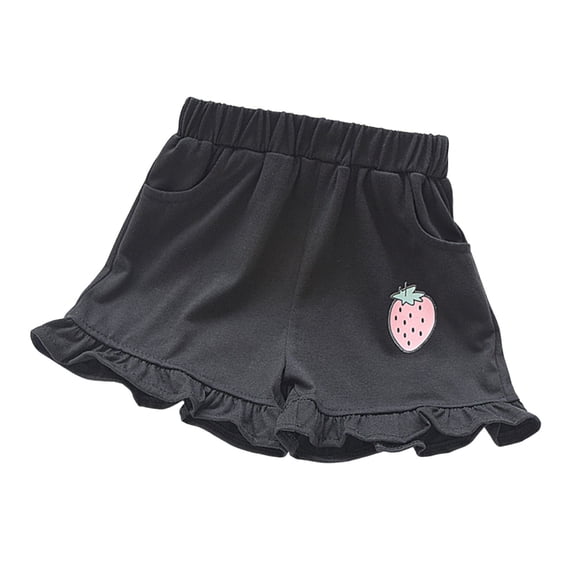 WhouRiu Infant Girls Shorts Fashion Elastic Waist Durable Clothes Children Stretchy Breathable Comfortable Shorts Black,Size 18-24 M