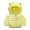 thumbnail image 1 of WhouRiu Girl's Winter Coat Insulated Warm Thickened Zip Hooded Jacket Kids Thermal Outerwear Windproof Puffer Coats Yellow,Sized 12-18 M, 1 of 4