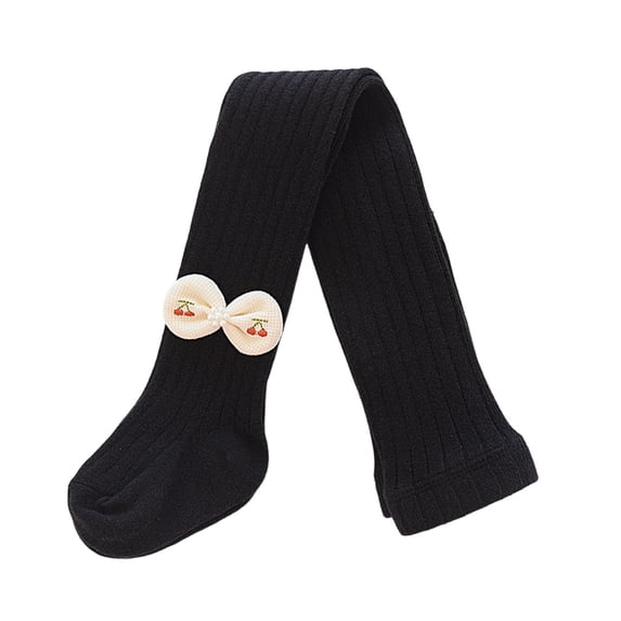 WhouRiu Leggings for Little Girl Stretchy Comfortable Cotton Tights with Footed Active School Wear Spring Pants Black,Size 5-6