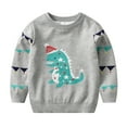 thumbnail image 1 of WhouRiu Little Boy' Christmas Sweater Dinosaur Knitted Long Sleeve Sweater Children Holiday Party Cozy Soft Winter Sweaters Gray,Sized 6-7, 1 of 3
