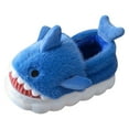 thumbnail image 1 of WhouRiu Little Boy Girl Cozy Slippers Cartoon Shark Warm Thick Scuff Slippers Kids Thermal Soft Platform Indoor Slippers Blue Little Child12, 1 of 4