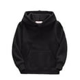 thumbnail image 1 of WhouRiu Little Boy Girl Hoodies Solid Warm Thickened Long Sleeve Hooded Sweatshirt Child Loose Cozy Fall Winter Hoodies Black,Sized 5-6, 1 of 3