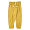 thumbnail image 1 of WhouRiu Little Boy Pants Drawstring Elastic Waist Breathable Thin Loose Trousers for Spring Summer Outdoor Yellow, 1 of 2