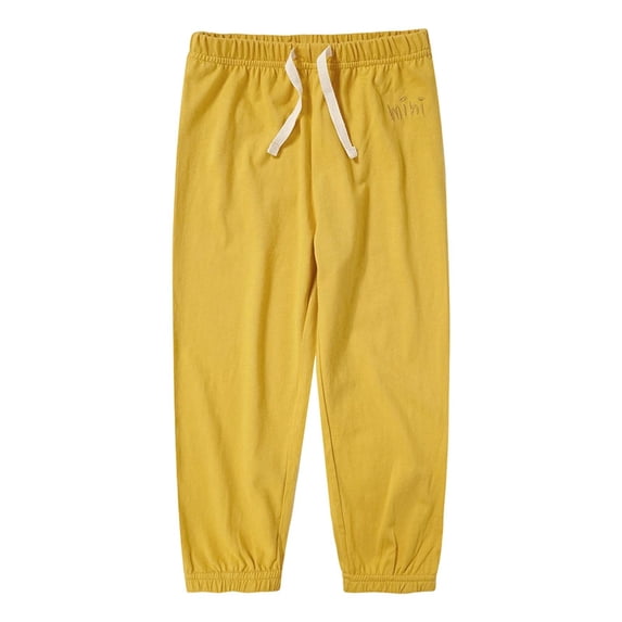 WhouRiu Little Boy Pants Drawstring Elastic Waist Breathable Thin Loose Trousers for Spring Summer Outdoor Yellow