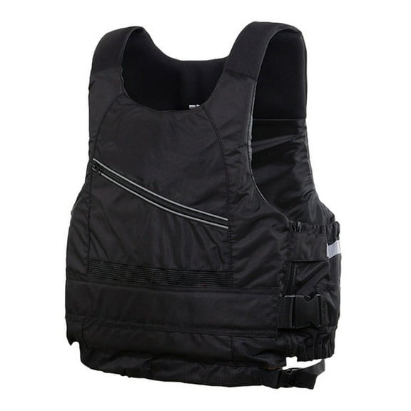 WhouRiu Little Boy Swimwear High Buoyancy Vest Durable Swimming Life Jacket for Child Boating Vest with Reflective Strips Black,Size 4-12 Y