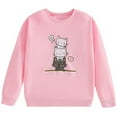 thumbnail image 1 of WhouRiu Little Boys' Girls' Sweatshirt Cat Cartoon Prints Long Sleeve Tshirt Kids Soft Fleece Warm Cozy Winter Sweatshirts Pink,Sized 7-8, 1 of 2